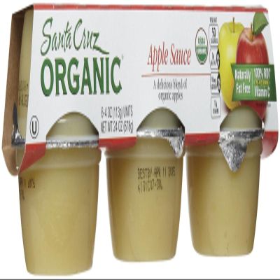 Santa Cruz Organic Apple Sauce Cups, 4 oz, 6 ct