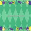 3" Round ~ Mardi Gras Grass Background Birthday ~ Edible Cake/Cupcake Topper!!! view 1