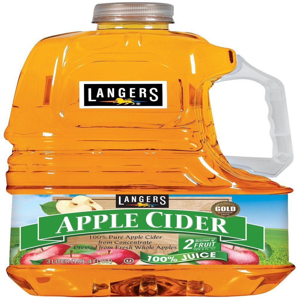 Langers Cider 100%, Apple, 101.4 Fl Oz (Pack of 4)