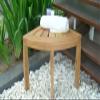 19" Grade-A All Teak Wood Corner Seat Shower Bench/Stool #WHAXCSAT view 1