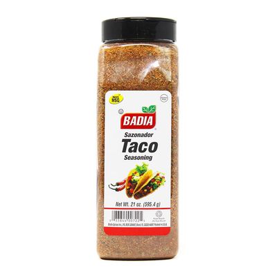 Badia Taco Seasoning, 21 oz  Authentic Blend of Spices for Tacos, Burritos, Fajitas, Ground Beef, Chicken & Vegetarian Dishes