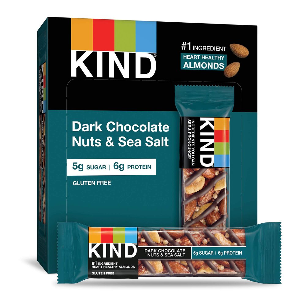 KIND Bars, Dark Chocolate Nuts & Sea Salt, Gluten Free, Low Sugar, 1.4oz, 4 Count (Pack of 12)