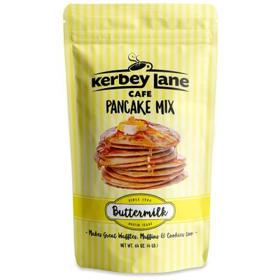 Kerbey Lane Cafe Buttermilk Pancake Mix  Easy to Make, Mouth Watering Recipe for Light and Fluffy Pancakes, Waffles, Flapjacks, Muffins, Cookies. Stay Fresh Resealable Bag (4 Lbs, Pack of 1)