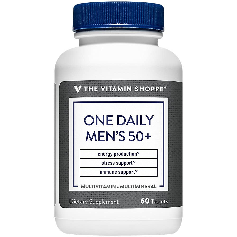 The Vitamin Shoppe Once e Daily Men's 50+ Multivitamin |Multi-Mineral | Antioxidant Supplement |Supports Energy Production, Vision and Immune Health (60 Tablets)