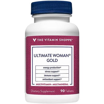 The Vitamin Shoppe Ultimate Woman Gold Multivitamin - with Iron, B Vitamins & Vitamin D3 and More to Support Energy Production, Bone & Immune Health - Gluten Free Multi-Mineral (90 Tablets)