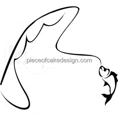 2" Round - Caught Fish Clip Art Birthday - Edible Cake/Cupcake Topper