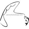 2" Round - Caught Fish Clip Art Birthday - Edible Cake/Cupcake Topper view 1