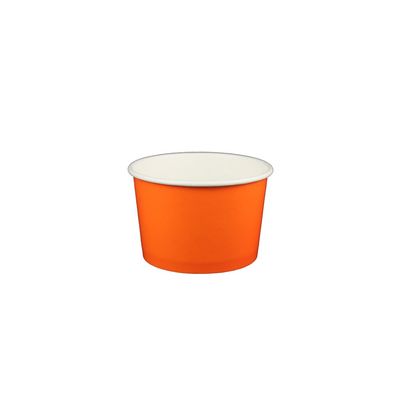4 oz Stock-colored Yogurt Paper Cups - 1000 Count (Solid Orange)
