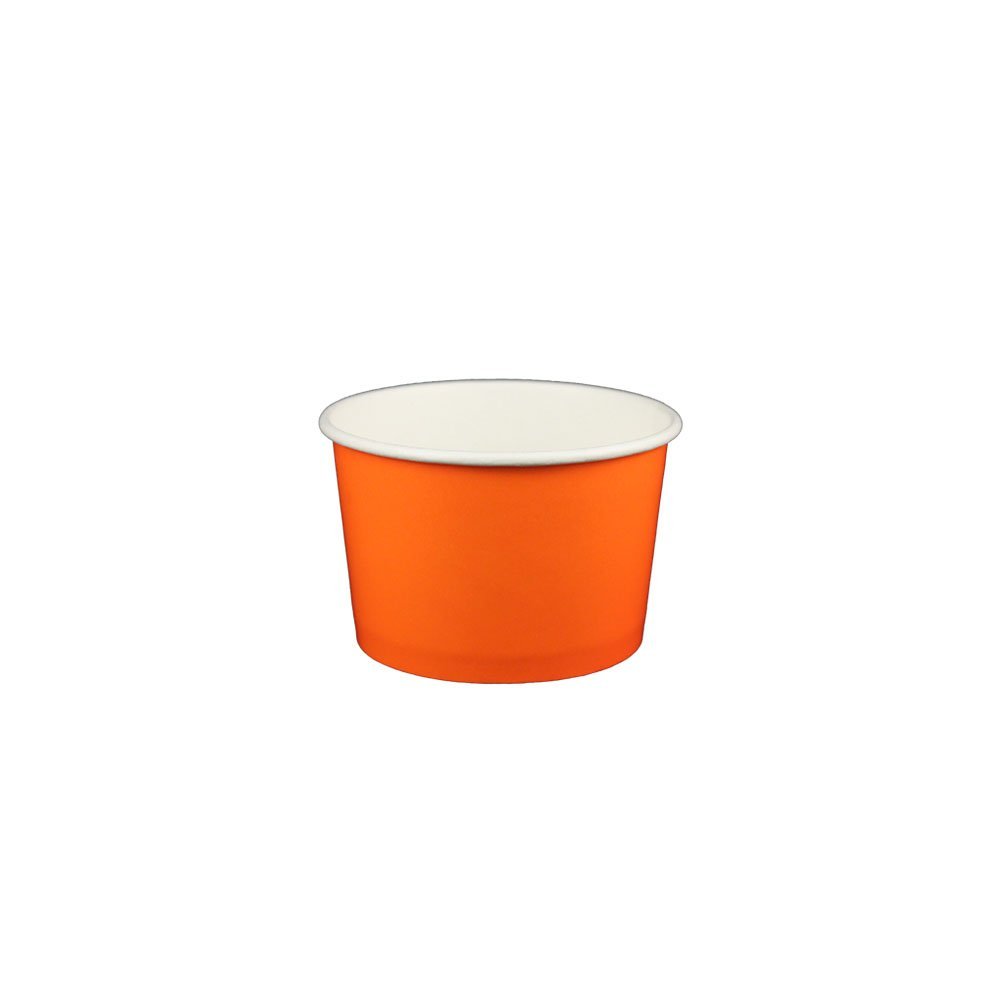 4 oz Stock-colored Yogurt Paper Cups - 1000 Count (Solid Orange)