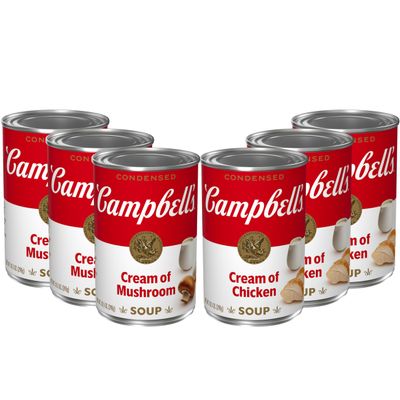 Campbells Condensed Cream of Chicken and Cream of Mushroom Soup Variety Pack, 10.5 oz Can (6 Pack)