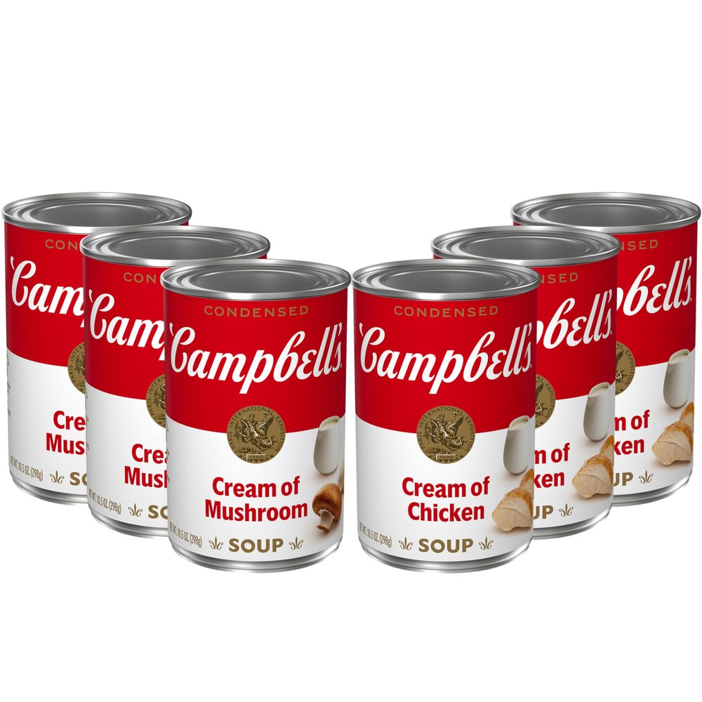 Campbells Condensed Cream of Chicken and Cream of Mushroom Soup Variety Pack, 10.5 oz Can (6 Pack)