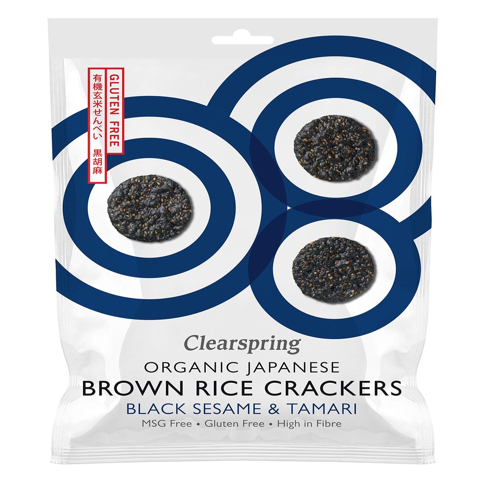CLEARSPRING Organic Brown Rice Black Sesame Cracker, 40 GR
