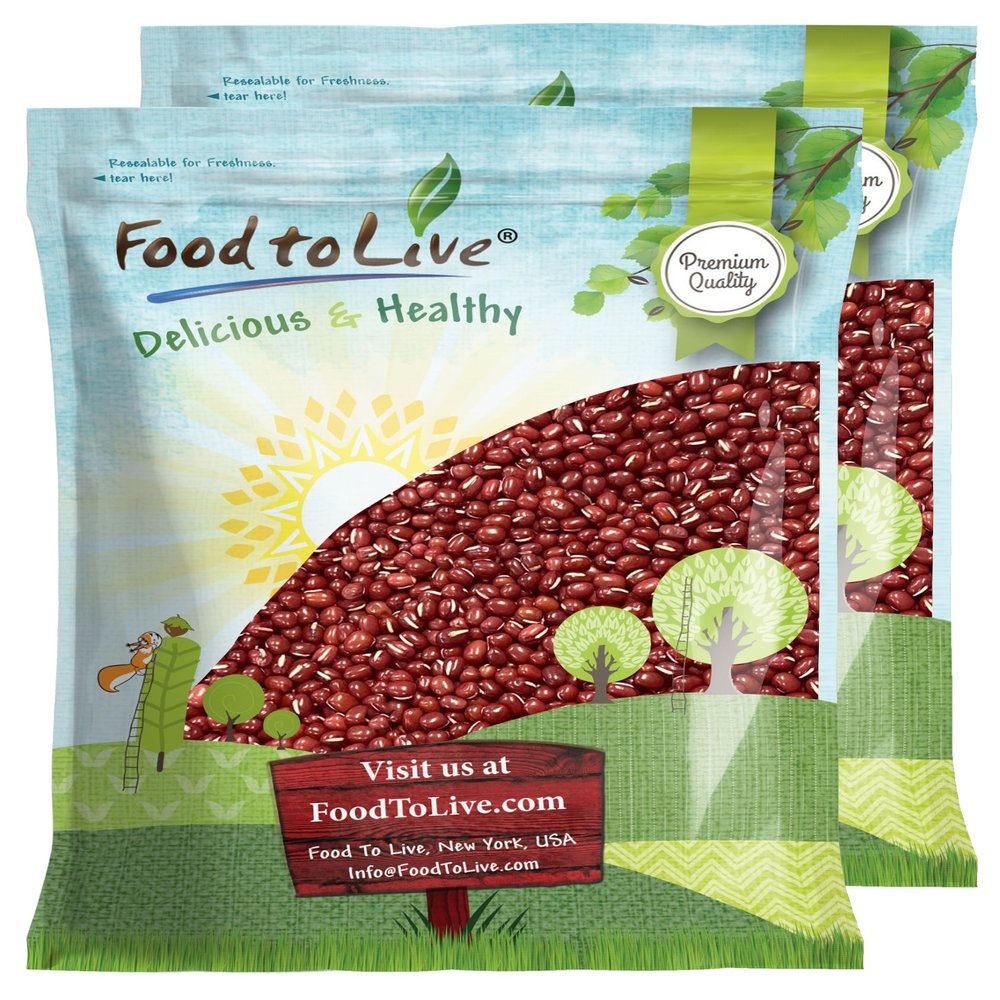 Food to Live - Adzuki Sprouting Beans, 25 Pounds  Whole Raw Dried Red Mung Beans, Vegan, Kosher, Bulk. Rich in Minerals, Dietary Fiber, and Protein