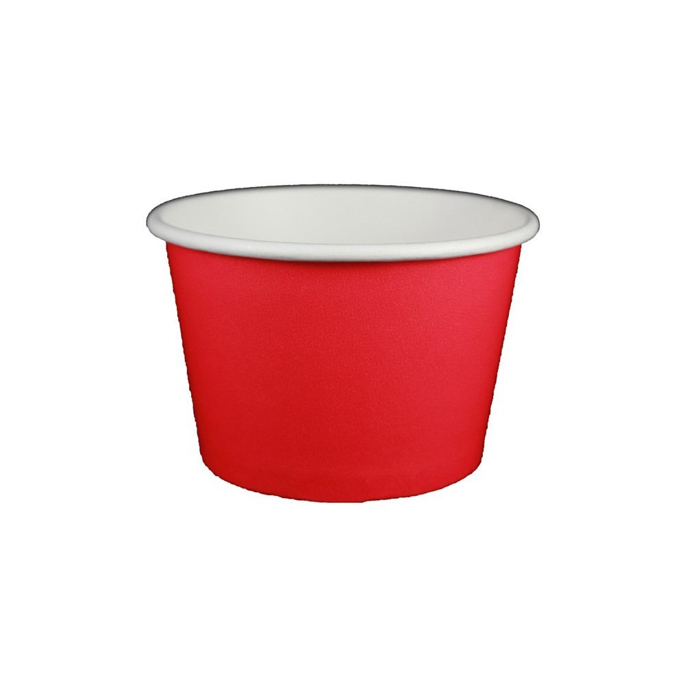 8 oz Yogurt Paper Cups- 1000 Count (Solid Red)