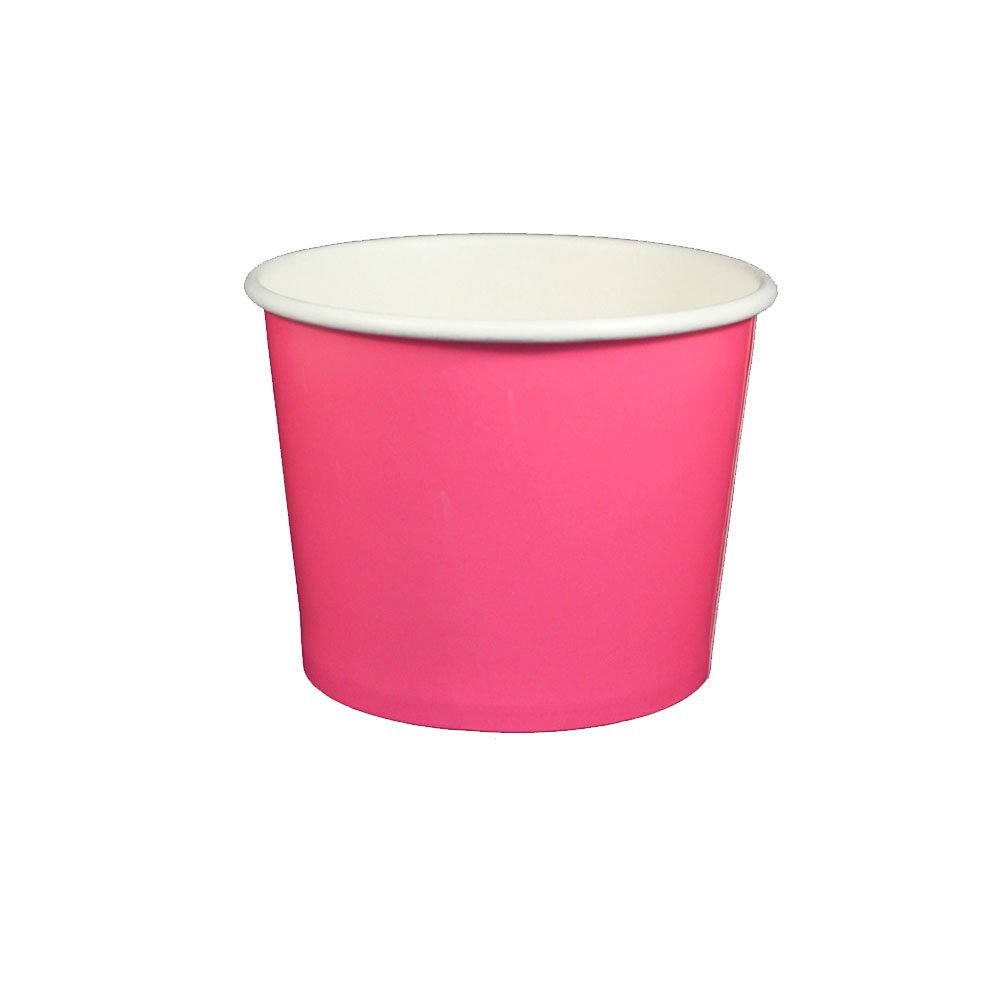 12 oz Yogurt Paper Cups- 1000 Count (Solid Pink)