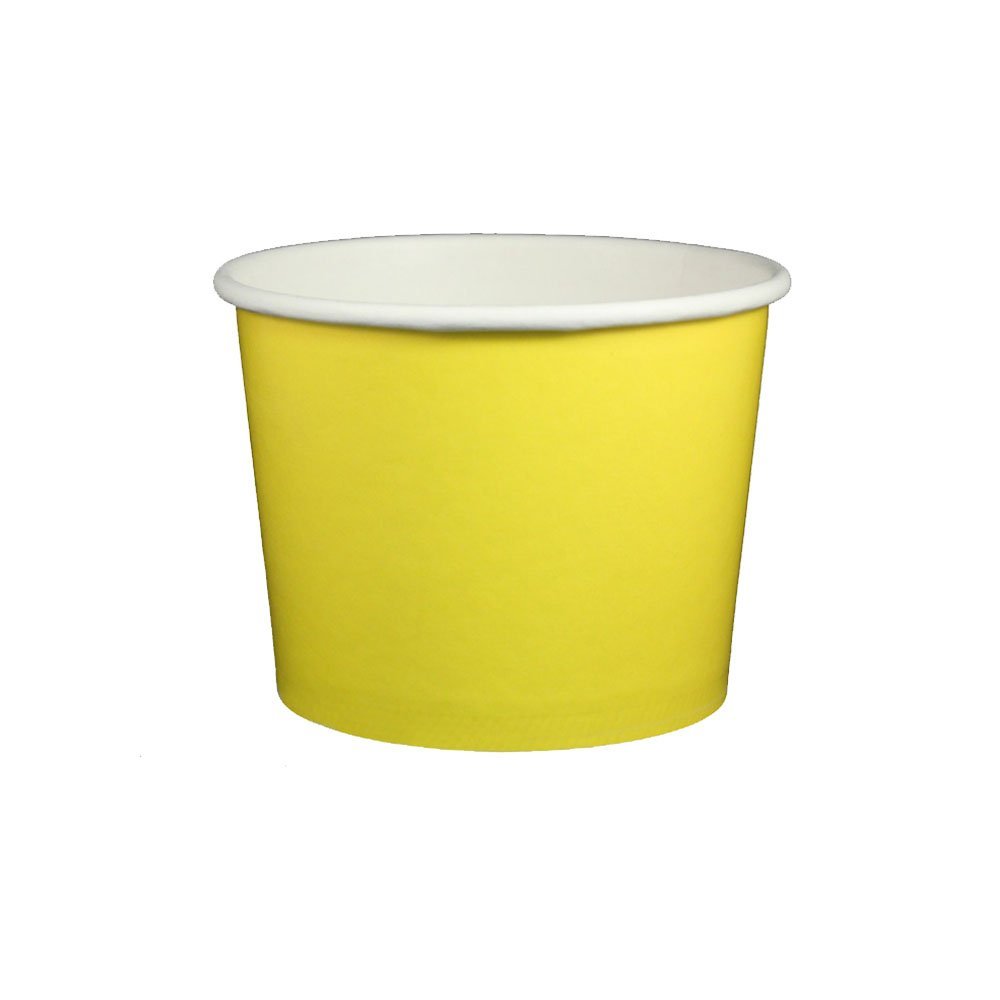 16 oz Yogurt Paper Cups- 1000 Count (Solid Yellow)