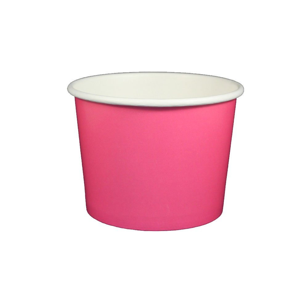 16 oz Yogurt Paper Cups- 1000 Count (Solid Pink)