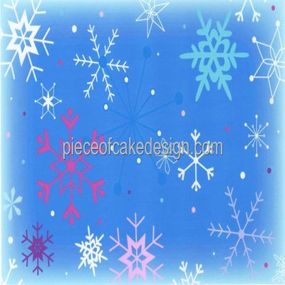 3" Round ~ Winter Snowflakes Blue Background Birthday ~ Edible Cake/Cupcake Topper!!!