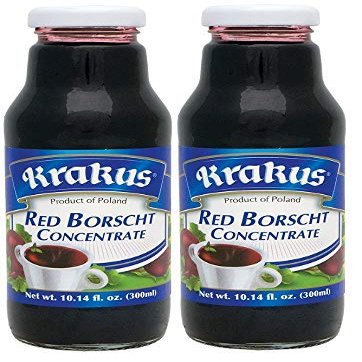 KRAKUS RED BORSCHT CONCENTRATE 10.14 fl.oz / 300 ml 2 PACK ( Koncentrat Barszczu Czerwonego) Made in Poland. Traditional Poland Christmas soup.