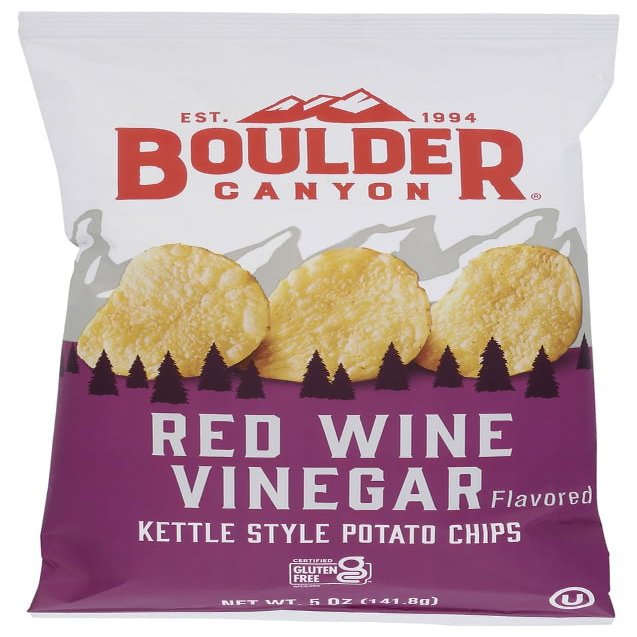 Boulder Canyon Kettle Chip, Red Wine Vinegar 5 oz. (Pack of 12)