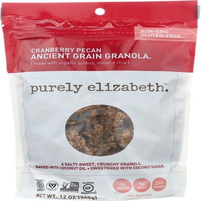 Purely Elizabeth Cereal, Granola, Cranberry Pecan OG3 12 oz. (Pack of 6)