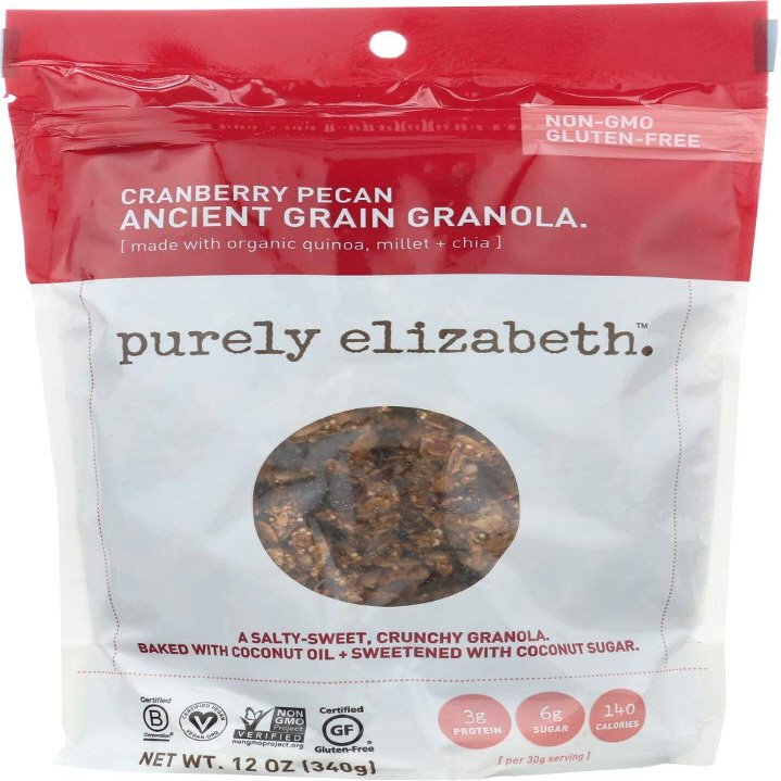 Purely Elizabeth Cereal, Granola, Cranberry Pecan OG3 12 oz. (Pack of 6)