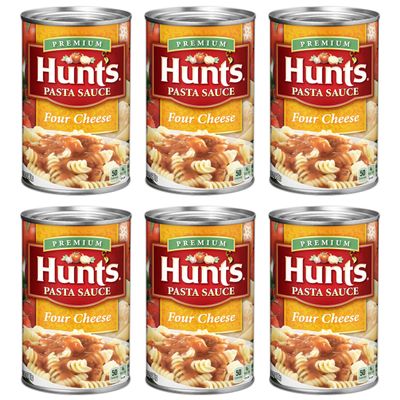 Hunt's, Premium Four Cheese Pasta Sauce, 24oz Can (Pack of 6)