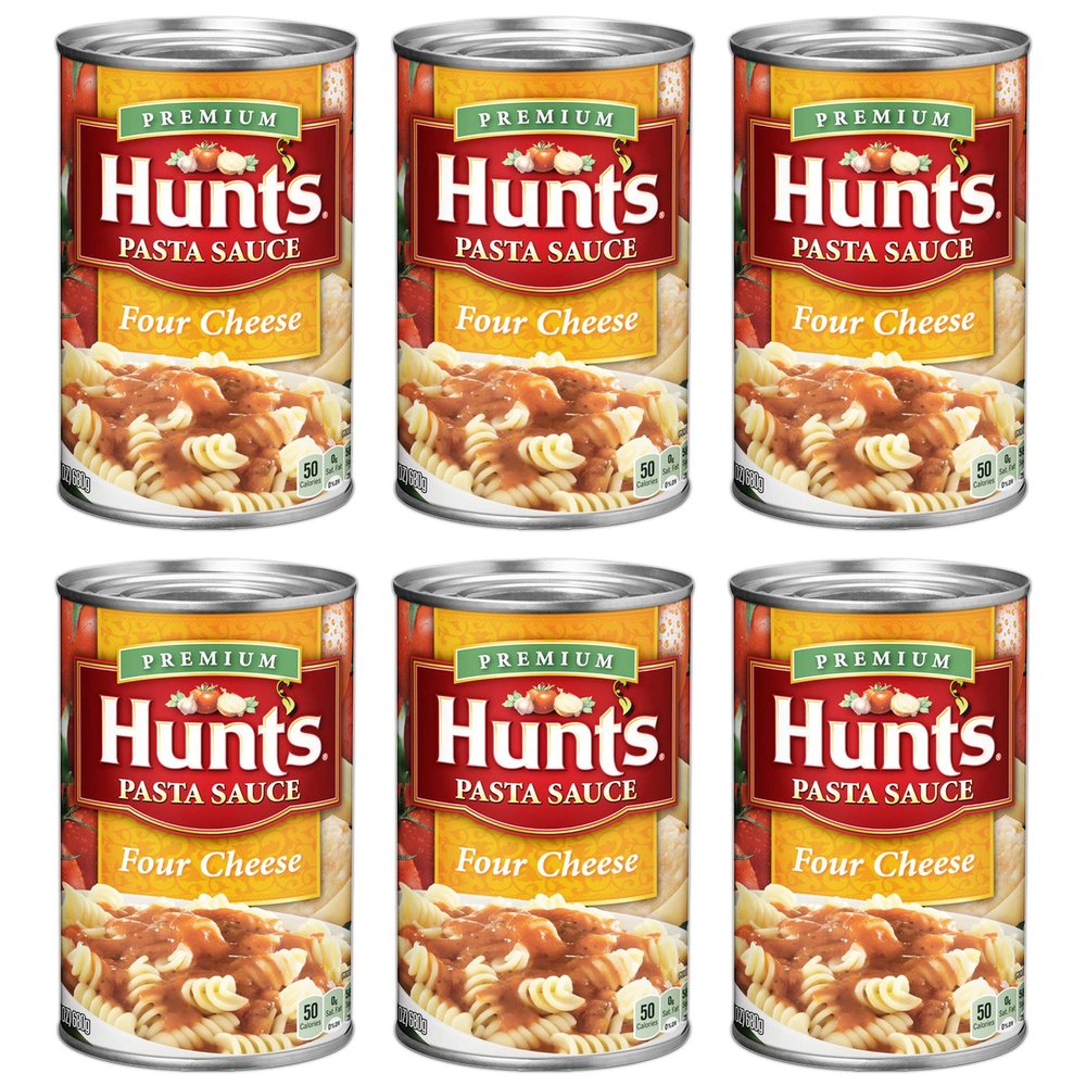 Hunt's, Premium Four Cheese Pasta Sauce, 24oz Can (Pack of 6)