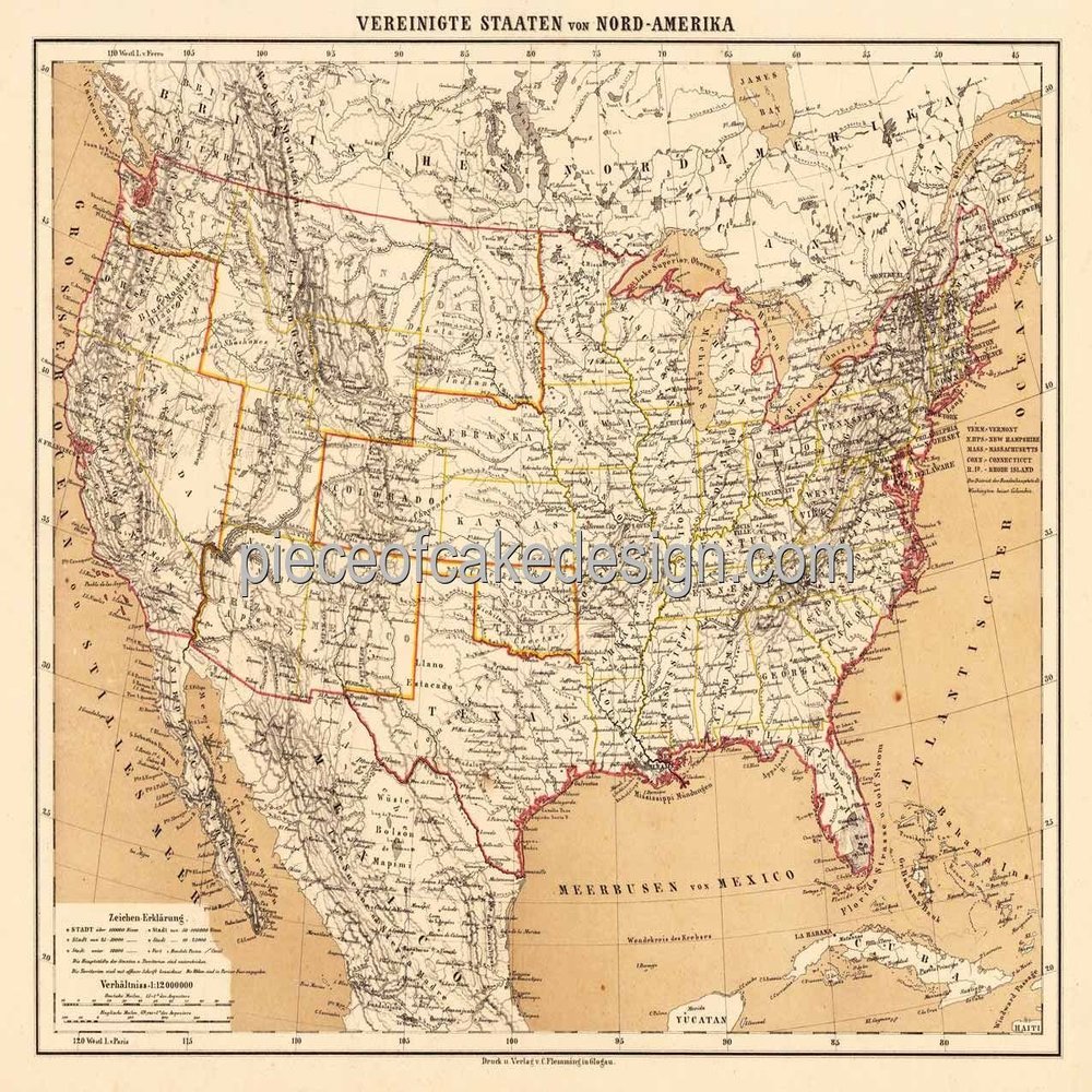 3" Round ~ Vintage Nord Amerika Map Birthday ~ Edible Cake/Cupcake Topper!!!