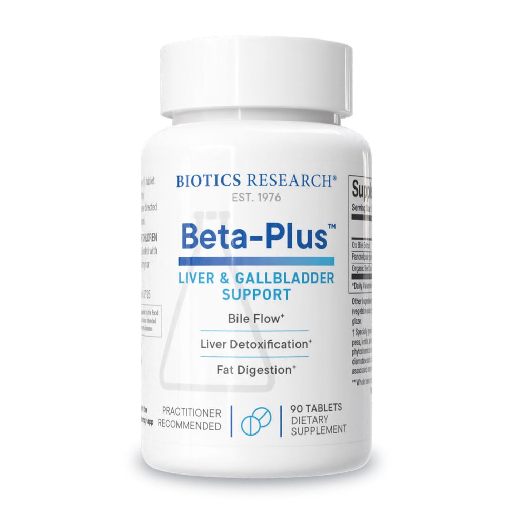Biotics Research Beta-Plus Nutritional Ox Bile Salts Digestive Enzymes Supplement for Bile Production for No Gallbladder-Supports Overall Liver Function, Aids Fat Digestion, Supplies Betaine 90 Tabs