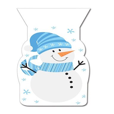 CC Inc. Snowman Shaped Cello Bag with Zipper Closure - 12 Pack