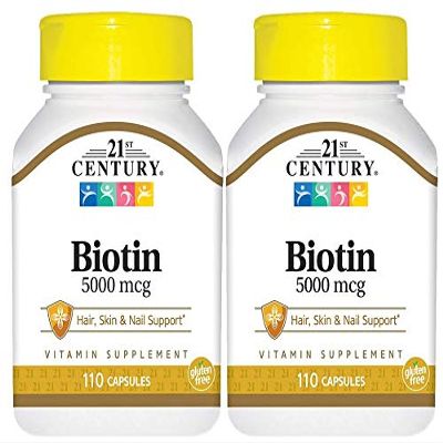 21st Century Biotin 5000 mcg Capsules,2 Count