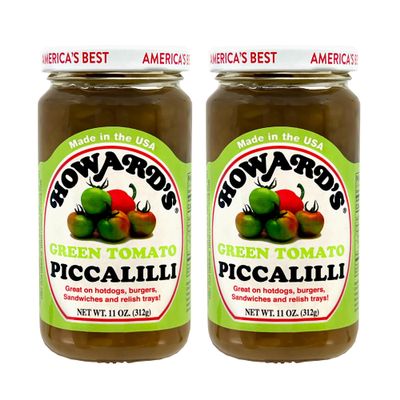 Howards Green Tomato Piccalilli 11 oz (312g) | Classic Relish | Great on Hot Dogs, Burgers, Sandwiches & Relish Trays | Gluten Free [Pack of 2]
