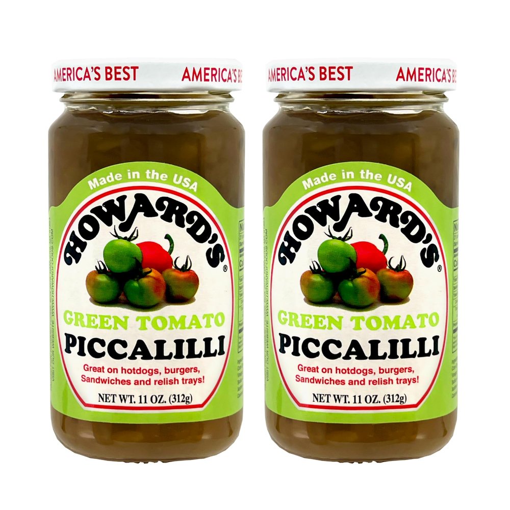 Howards Green Tomato Piccalilli 11 oz (312g) | Classic Relish | Great on Hot Dogs, Burgers, Sandwiches & Relish Trays | Gluten Free [Pack of 2]