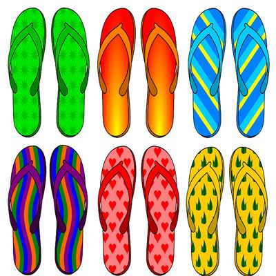 3" Round ~ Colorful Summer Flip Flops Birthday ~ Edible Cake/Cupcake Topper!!!