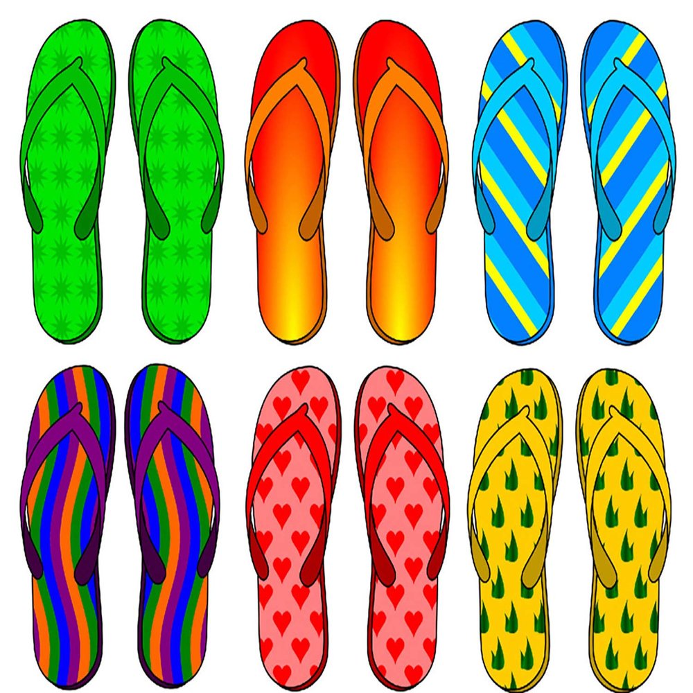 3" Round ~ Colorful Summer Flip Flops Birthday ~ Edible Cake/Cupcake Topper!!!