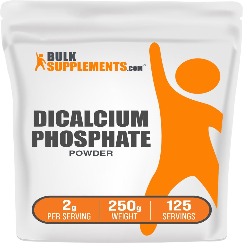 BulkSupplements.com Dicalcium Phosphate Powder - Calcium Supplement, DCP Supplement - Unflavored & Gluten Free, 2g per Serving, 250g (8.8 oz) (Pack of 1)