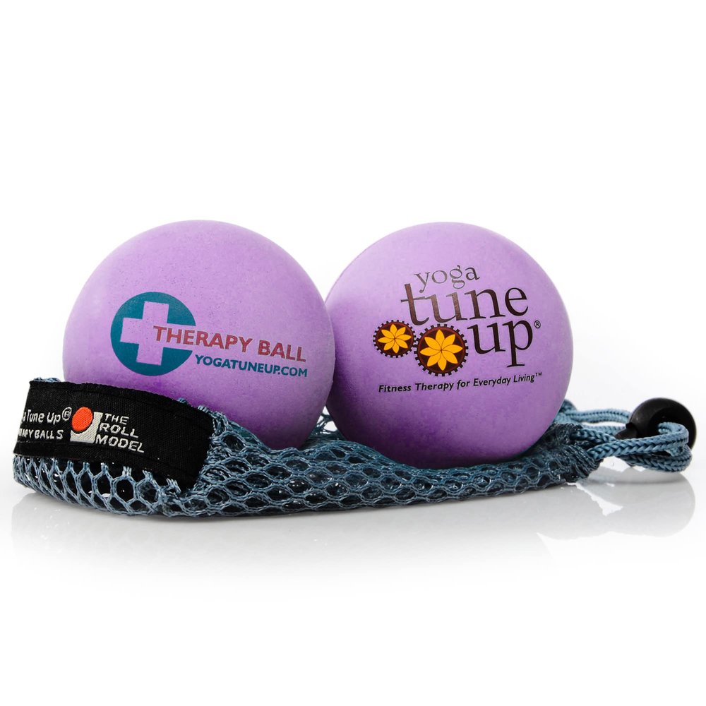 YOGA TUNE UP Therapy Balls in Tote by Tune Up Fitness - Massage Balls for Trigger Point, Pressure Point & Myofascial Release - Use as Single or Peanut Ball for Pain Relief & Relaxation (Deep Purple)