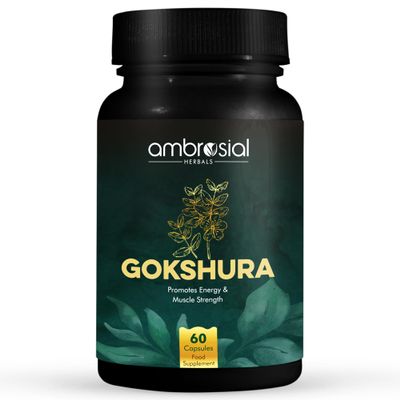 AMBROSIAL Gokshura Tribulus Terrestris High Strength 500 mg per Capsule | Tribulus Terrestris Extract Capsules for Men & Women | Herbal Supplement for Energy & Immunity (Pack of 1-60 Capsules)