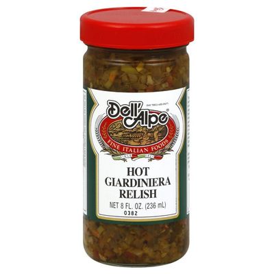 Dell' Alpe Hot Giardiniera Relish 8.0 OZ(Pack of 12)
