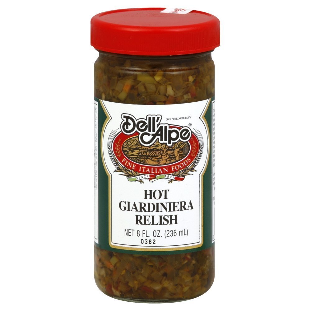 Dell' Alpe Hot Giardiniera Relish 8.0 OZ(Pack of 12)