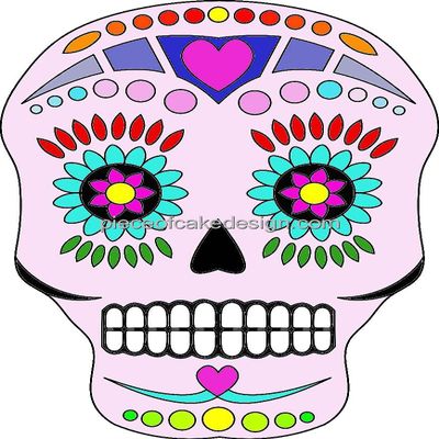 2" Round ~ Sugar Skull Pink Birthday ~ Edible Cake/Cupcake Topper!!!