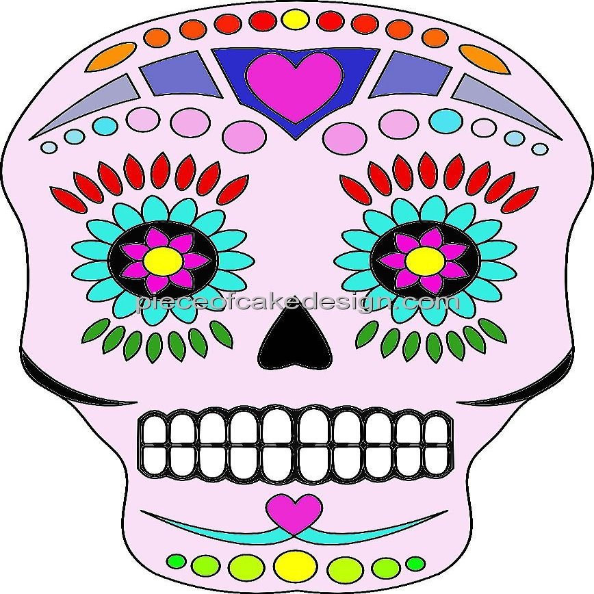 2" Round ~ Sugar Skull Pink Birthday ~ Edible Cake/Cupcake Topper!!!