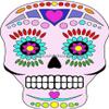 2" Round ~ Sugar Skull Pink Birthday ~ Edible Cake/Cupcake Topper!!! view 1