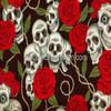 1/8 Sheet ~ Skulls & Roses Background Birthday ~ Edible Cake/Cupcake Topper!!! view 1