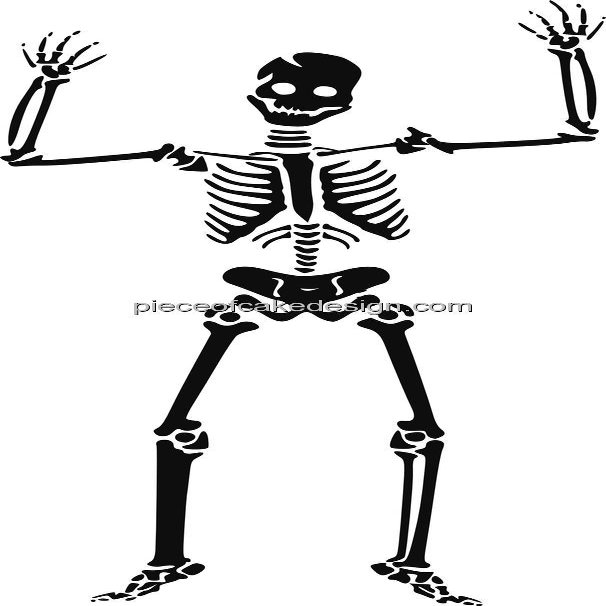 1/8 Sheet ~ Black Skeleton Hallowen Birthday ~ Edible Cake/Cupcake Topper!!!