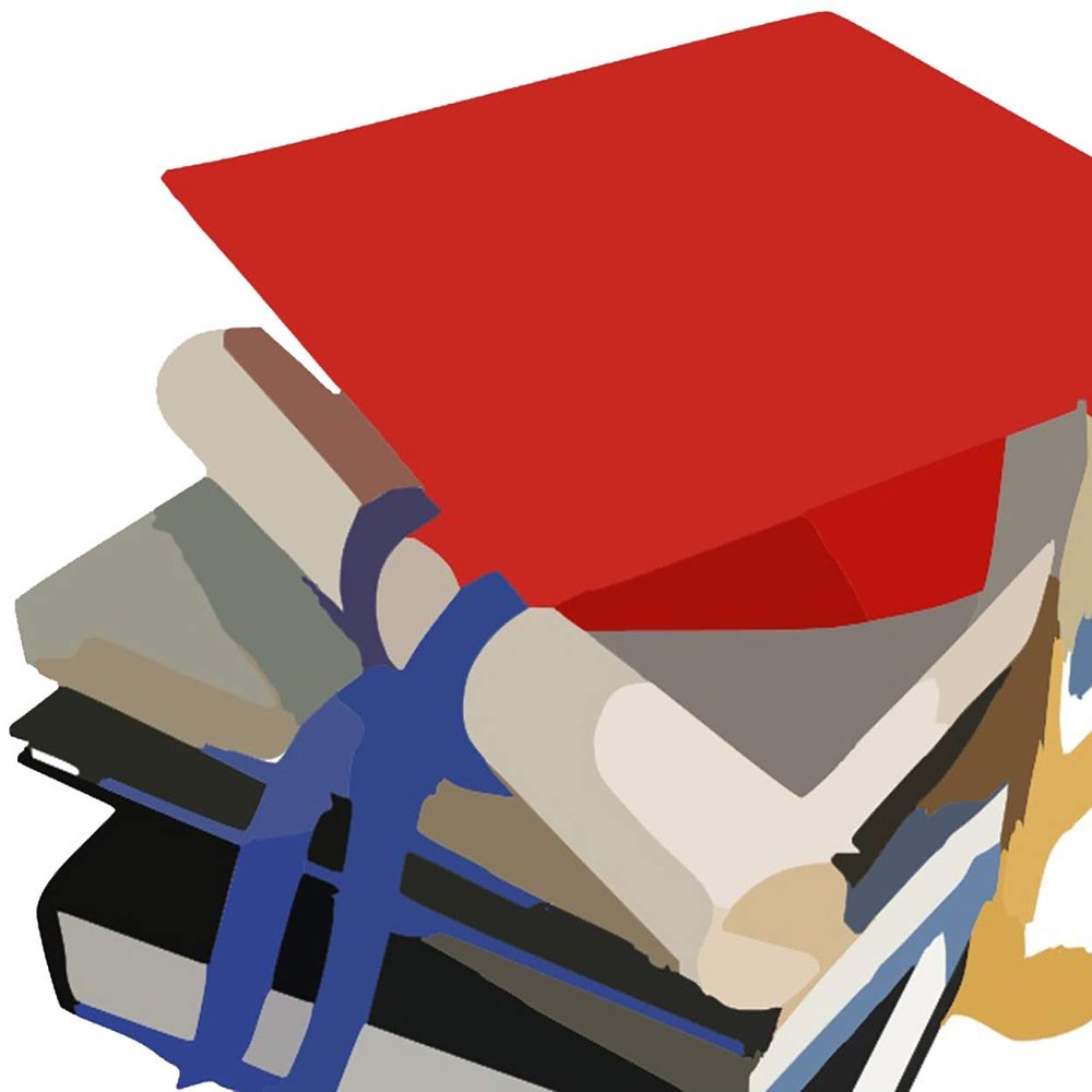 3" Round ~ Red Graduation Cap & Books Stack Birthday ~ Edible Cake/Cupcake Topper!!!