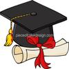 2" Round ~ Black Grad Cap Clip Art Birthday ~ Edible Cake/Cupcake Topper!!! view 1