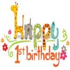 2" Round ~ Zoo Animals Happy 1st Birthday ~ Edible Cake/Cupcake Topper!!! view 1