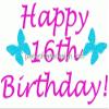 1/8 Sheet ~ Butterfly Happy 16th Birthday ~ Edible Cake/Cupcake Topper!!! view 1